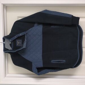 Abercrombie & Fitch Asymmetrical Snap Up Fleece Navy Blue Pullover